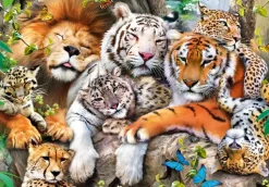 Trefl Wood Craft Puzzle en Bois - Wild Cats in the Jungle* Puzzles Adultes|Animaux Sauvages
