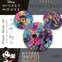 Trefl Wood Craft Puzzle en Bois Premium Line - L'Emblématique Mickey Mouse - Disney Mickey Mouse Et Ses Amis*Enfant Puzzles Adultes|Puzzles Pour Enfants