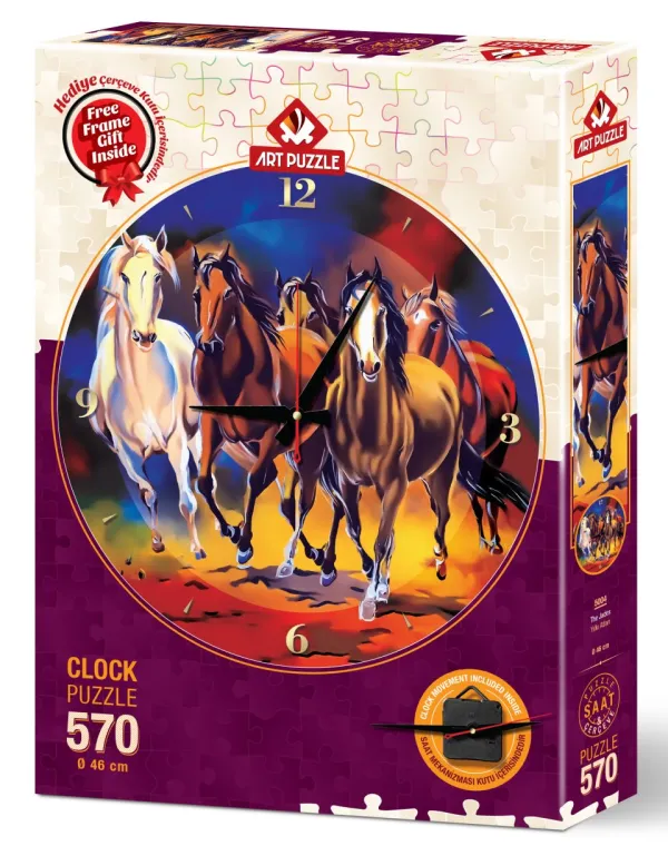Art Puzzle Puzzle Horloge - Chevaux* Puzzles Horloges|Chevaux