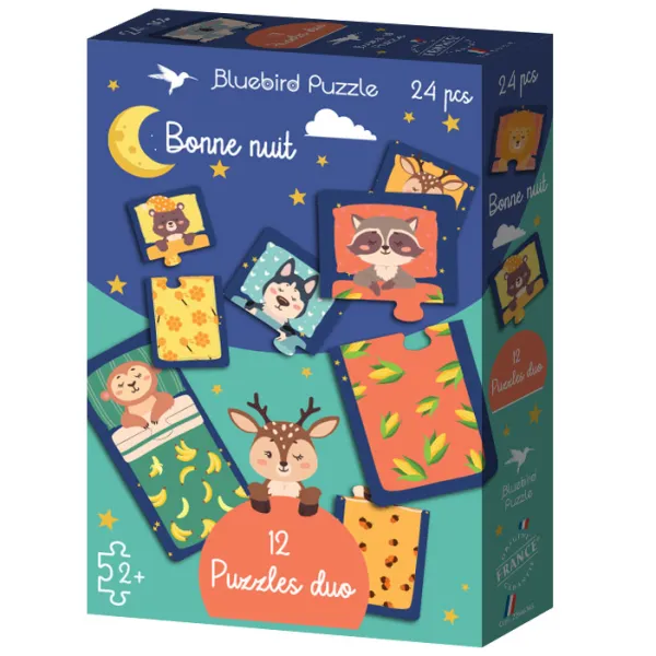 Bluebird Puzzle Puzzles duo - Bonne nuit*Enfant À Partir De 2 Ans|Dès 2 Ans : Moins De 10 Pièces