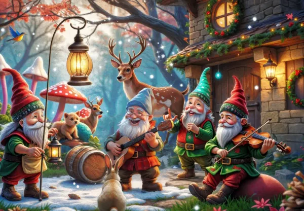 Alipson Puzzle Rafael Trujillo - Noël Enchanté dans les Bois*Femme Animaux Fantastiques|Animaux De La Forêt