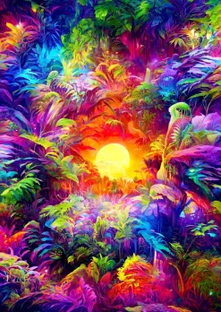 Enjoy Puzzle Rainbow Tropic* Soleil, Lune|Forêts, Fleurs Et Jardins