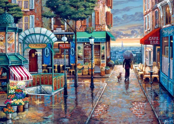 Bluebird Puzzle Rainy Day Stroll* Villes Et Villages|De 500 À 999 Pièces