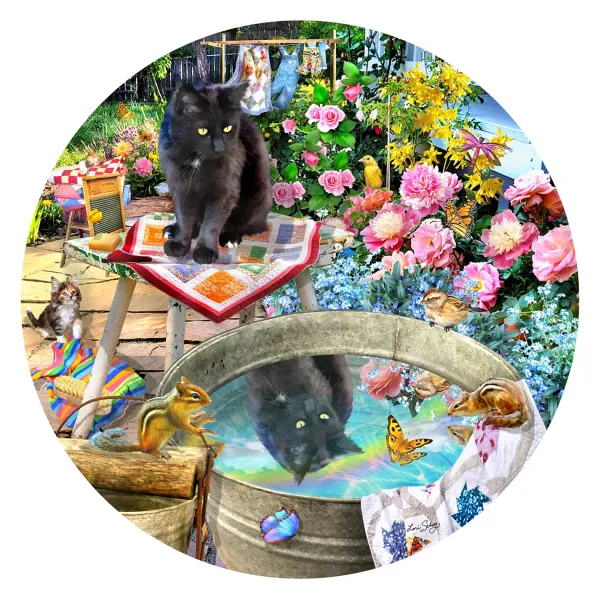 SunsOut Reflets de Chaton* Rond|Oiseaux