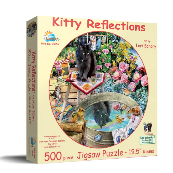 SunsOut Reflets de Chaton* Rond|Oiseaux