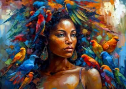 Enjoy Puzzle Reine des Plumes*Femme Oiseaux|Hommes Et Femmes