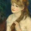 Grafika Renoir Auguste - Auguste Renoir : Jeune Femme Tressant ses Cheveux, 1876* Art|De 1 000 Pièces