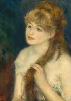 Grafika Renoir Auguste - Auguste Renoir : Jeune Femme Tressant ses Cheveux, 1876* Art|De 1 000 Pièces
