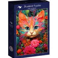 Bluebird Puzzle RomantzArt - Chaton et Fleurs* Chats|Forêts, Fleurs Et Jardins