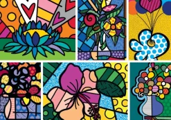 Bluebird Puzzle Romero Britto - Romero Britto - Collage: Flowers* De 2 000 Pièces|De 2 000 Pièces