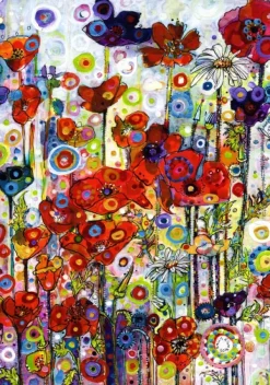 Grafika Sally Rich - Sally Rich - Poppies - Portrait* Art|De 1 000 Pièces