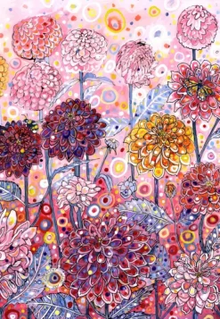 Grafika Sally Rich - Pink Dahlias* Déco Et Objets|Forêts, Fleurs Et Jardins