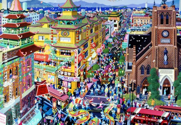 Alipson Puzzle San Francisco - China Town* Villes Et Villages|États-Unis Et Canada