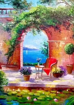 Enjoy Puzzle Sea View Through the Arch* Plages Et Îles De Rêve|De 1 000 Pièces