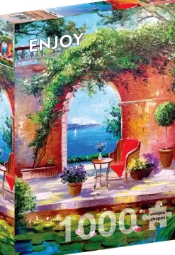 Enjoy Puzzle Sea View Through the Arch* Plages Et Îles De Rêve|De 1 000 Pièces