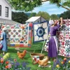 SunsOut Sharon Steele - Quilts in the Backyard*Femme Rétros Et Nostalgie|Hommes Et Femmes