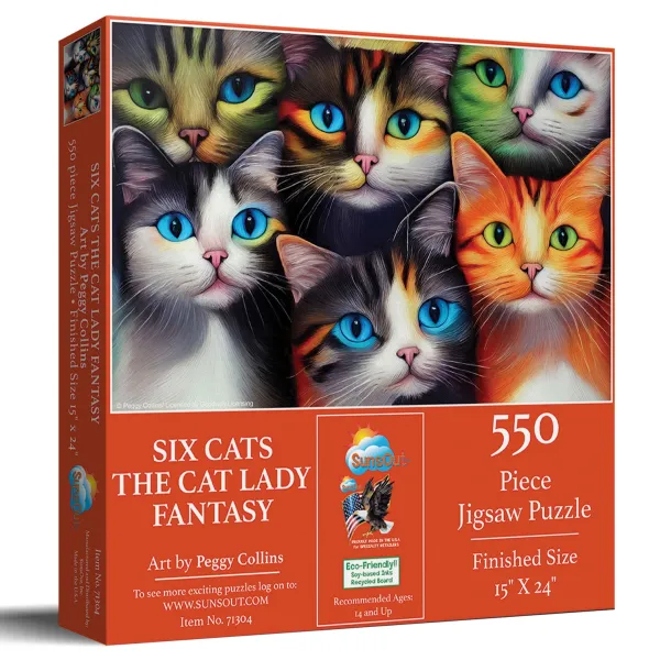 SunsOut Six Chats Le Chat Lady Fantasy* Chats|De 500 À 999 Pièces