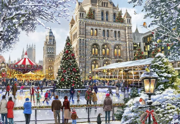 Bluebird Puzzle Skating Outside Natural History Museum*Femme Noël|Hommes Et Femmes