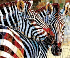 SunsOut Stained Glass Zebras* Autres Animaux|Animaux Sauvages
