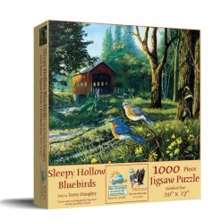 SunsOut Terry Doughty - Sleepy Hollow Blue Birds* Oiseaux|Forêts, Fleurs Et Jardins