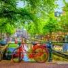 Bluebird Puzzle The Red Bike in Amsterdam* Autres Pays D'Europe|Villes Et Villages