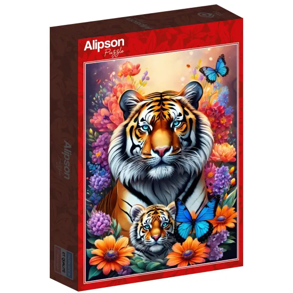 Alipson Puzzle Tigres - Collection Amour Maternel* Animaux Sauvages|De 1 000 Pièces