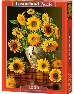 Castorland Tournesols dans un Vase en Forme de Paon* Forêts, Fleurs Et Jardins|De 1 000 Pièces