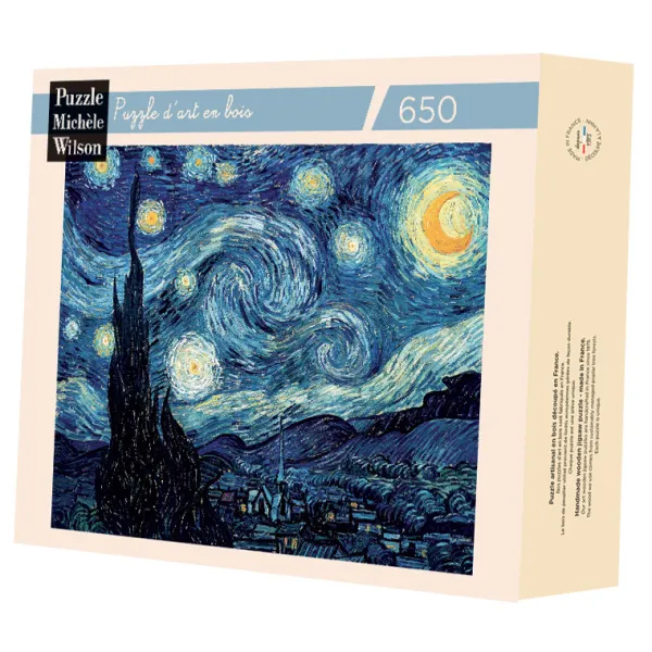 Puzzle Michèle Wilson Van Gogh Vincent - Puzzle en Bois Découpé à la Main - Nuit Étoilée* Puzzles Adultes|Art