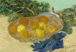 Grafika Van Gogh Vincent - Vincent Van Gogh - Still Life of Oranges and Lemons with Blue Gloves, 1889* Forêts, Fleurs Et Jardins|Art