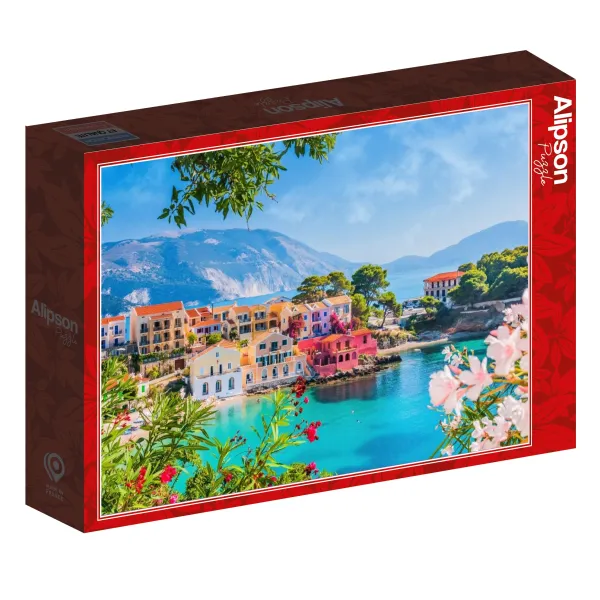 Alipson Puzzle Village coloré d'Assos - Grèce* Autres Pays D'Europe|Villes Et Villages